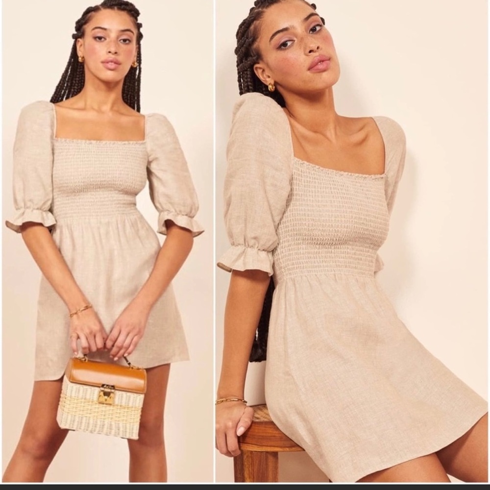 NWT Reformation Cerise Linen Mini Dress - Large